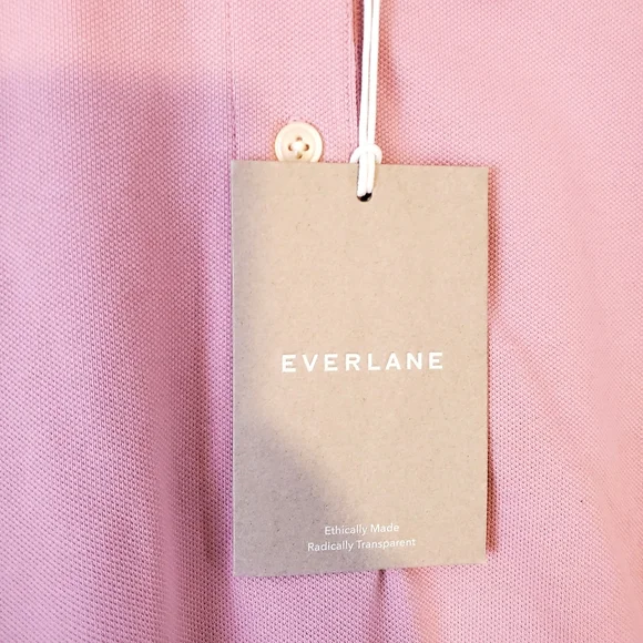 Everlane Mauve Polo Shirt Collar Organic Cotton Size Small Women NWT - Picture 3 of 9